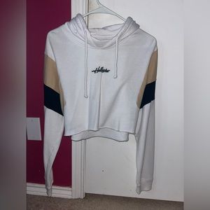 Cropped White Hollister Hoodie